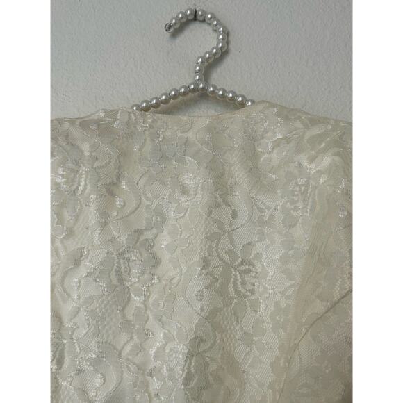 Gunne Sax Ivory Button Front Floral Lace Puff Sleeve Blazer Vintage *TINY FLAW - Picture 11 of 15